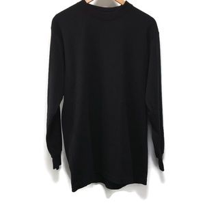 MENS black long sleeve waffle knit shirt